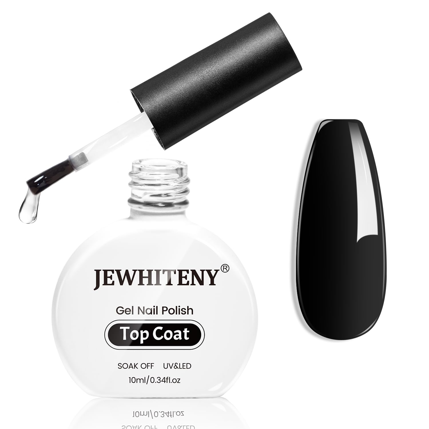 JEWHITENY 10ML Top Coat Nail Polish High Gloss Shine Finish No Wipe No Dip Long Lasting Gel Nail Polish Professional DIY Need U V Lamp Curing-GlimoraGlow