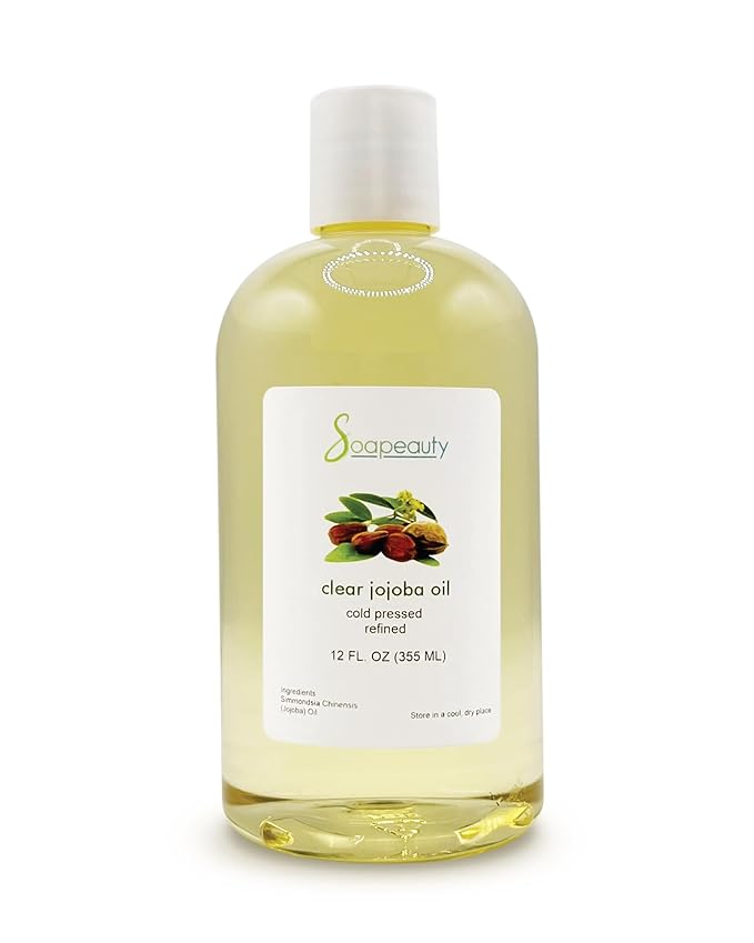 Soapeauty Clear Jojoba Oil | 100% Pure & Natural | Refined, Cold Pressed, Hexane Free | Moisturizing Oil for Skin, Face, Hair & Nails | 12 fl oz-GlimoraGlow