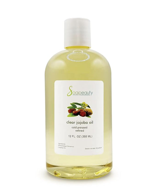 Soapeauty Clear Jojoba Oil | 100% Pure & Natural | Refined, Cold Pressed, Hexane Free | Moisturizing Oil for Skin, Face, Hair & Nails | 12 fl oz-GlimoraGlow