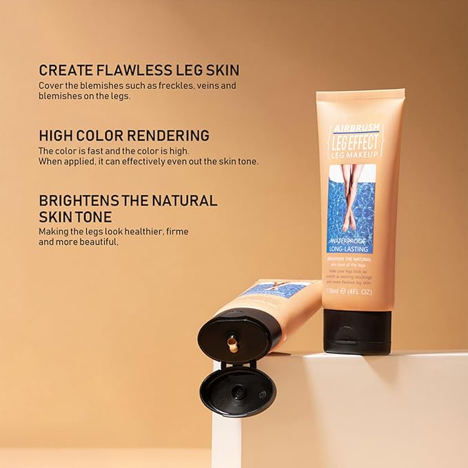 118ml Leg Makeup Lotion, Leg Body Makeup, Airbrush Legs, Body Makeup Waterproof Long Lasting Full Coverage Lightweight Leg Body Cosmetic for Wedding (3#)-GlimoraGlow