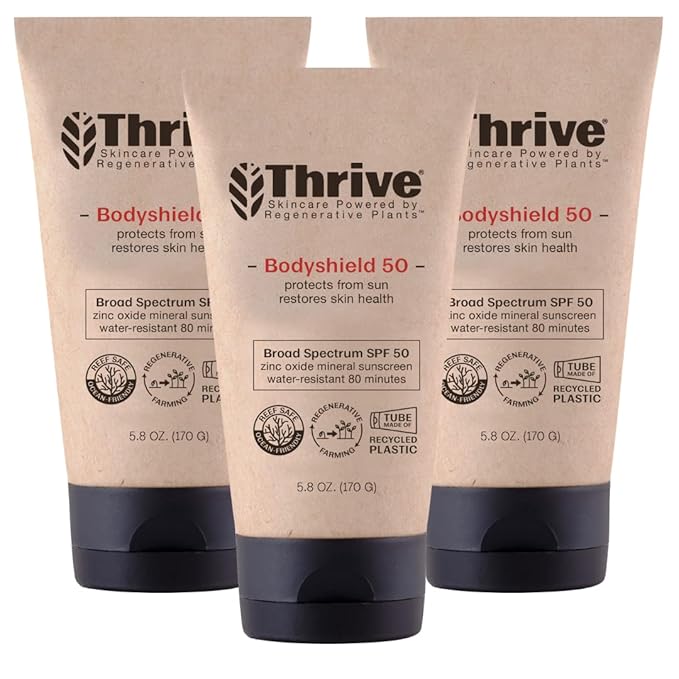 Thrive Natural Care Reef Safe Sunscreen SPF50 - Hawaii 104 Reef Act Compliant - Mineral Sunscreen Non-Nano Zinc Oxide - Vegan, (5.8 Oz (Pack of 3))-GlimoraGlow