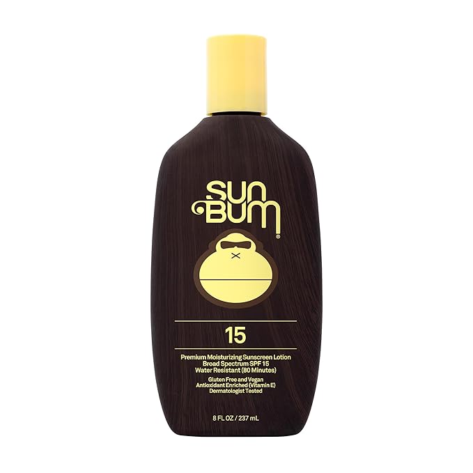 Sun Bum Original SPF 15 Sunscreen Body Lotion - Broad Spectrum Moisturizing Sunscreen with Vitamin E - Hawaii 104 Act Compliant (Made without Octinoxate & Oxybenzone) - 8 oz-GlimoraGlow