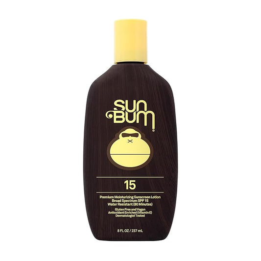 Sun Bum Original SPF 15 Sunscreen Body Lotion - Broad Spectrum Moisturizing Sunscreen with Vitamin E - Hawaii 104 Act Compliant (Made without Octinoxate & Oxybenzone) - 8 oz-GlimoraGlow