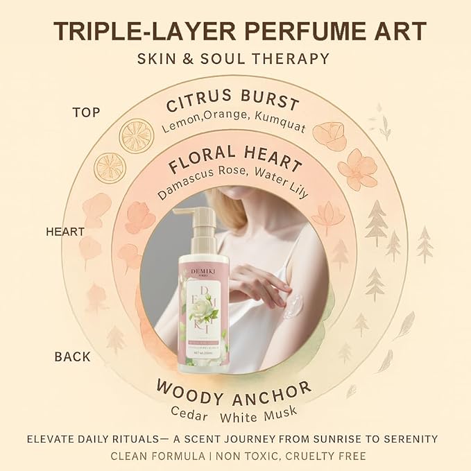 Body Lotion Moisturizer Skin Care with Niacinamide - Japanese Body Lotion for Women, Beauty & Personal Care, Body Cream for Dry Skin, Perfume Moisturizer, Summer Essentials Skincare 8.45fl.oz-GlimoraGlow