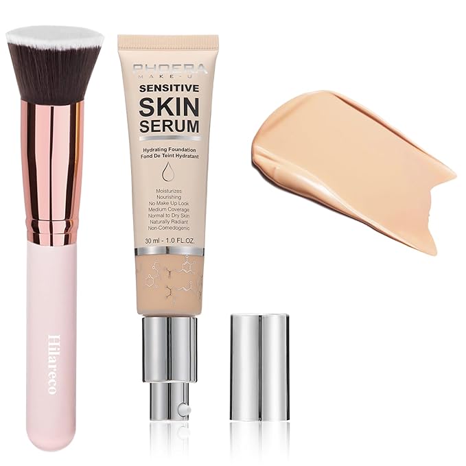 2024 New PHOERA Foundation Makeup for Mature Skin, Wrinkles Matte Natural Finish for a Flawless Complexion (N02 Nude)-GlimoraGlow