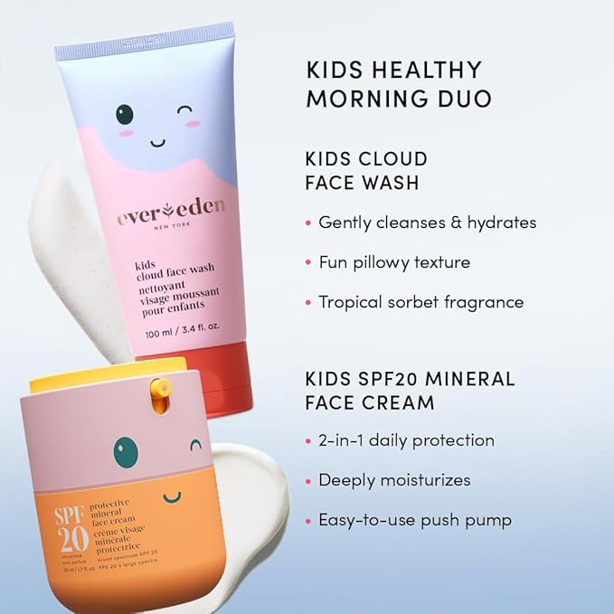 Evereden Kids Face Cream, 1.7 oz. | Fragrance-Free and Kids Face Lotion with SPF 20 | Clean and Non-Toxic Face Moisturizer | Multi-Vitamin Skin Care | FSA Eligible-GlimoraGlow