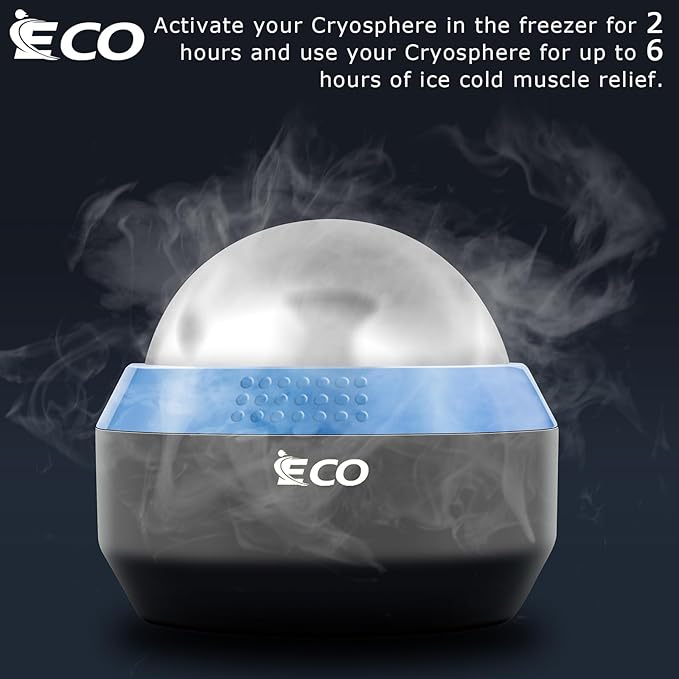 iECO Cryosphere Cold Massage Roller Ball - Massage Ball for Cold & Heat Relief, Myofascial Release, Trigger Point Therapy, Muscle Knots - Deep Tissue Ice Massager-GlimoraGlow