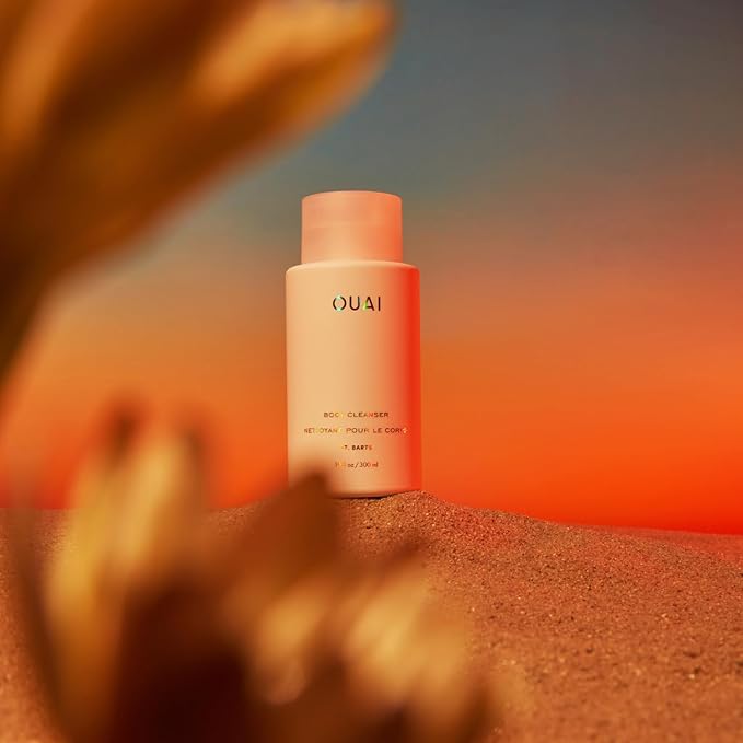 OUAI Body Cleanser, St. Barts - Foaming Body Wash with Jojoba Oil and Rosehip Oil to Hydrate, Nurture, Balance and Soften Skin - Paraben, Phthalate and Sulfate Free Skin Care Products - 10 Oz-GlimoraGlow