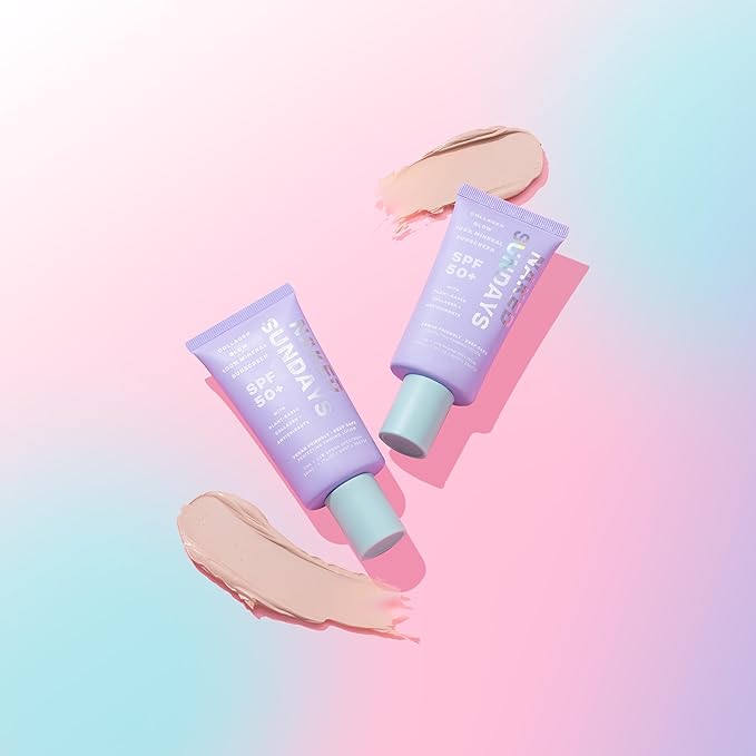 Naked Sundays SPF 50 Mineral Facial Sunscreen, Hydrating SPF with Zinc Oxide, Primer & Sheer Tint for Healthy Glow - 2 pack-GlimoraGlow