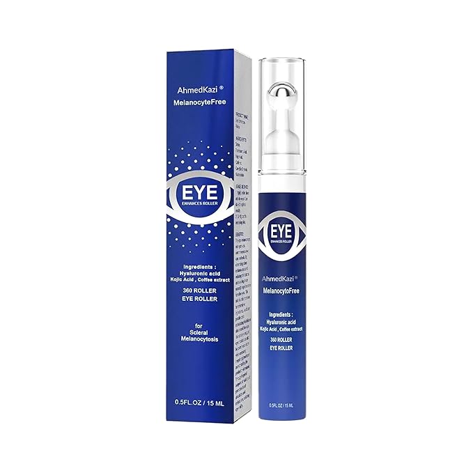 5% Caffeine Eye Serum and Under Eye Roller Cream with 360° Massage Ball for Dark Circles and Puffiness | Under Eye Bags Reduce Wrinkles & Fine Lines | Suitable for All Skin Types | Aloe Scented-GlimoraGlow
