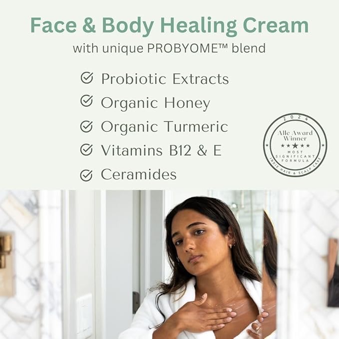 Yobee Body & Face Moisturizing Cream for Dry, Sensitive Skin | Probiotic extracts, Honey, Turmeric, Vitamin B12, Ceramides, Shea Butter | Fragrance Free | For Kids & Adults (2)-GlimoraGlow