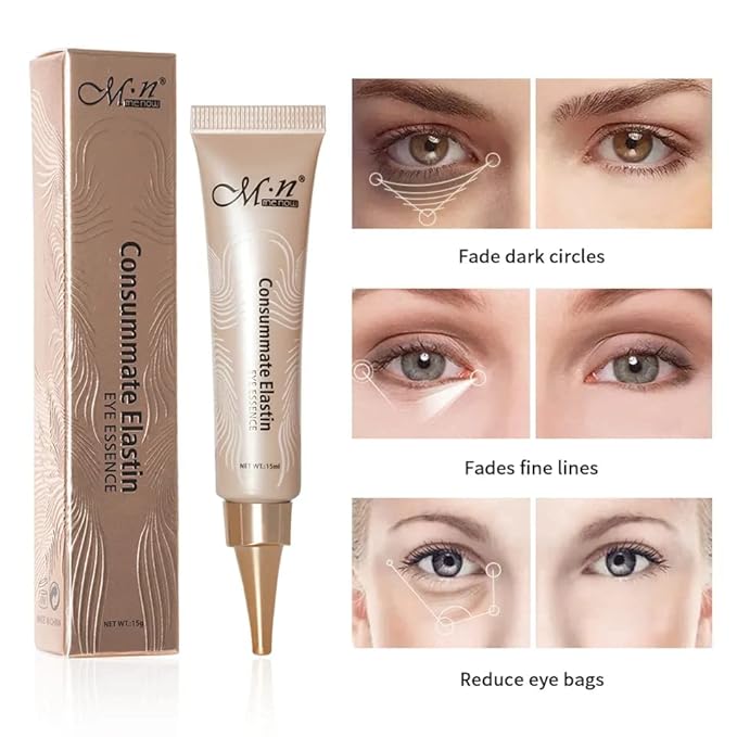 Consummate Eye Essence Elastin Anti Aging Eye Serum | Visibly Reduce Under Eye Wrinkles, Puffiness, Bags and Dark Circles | By The Clique-GlimoraGlow