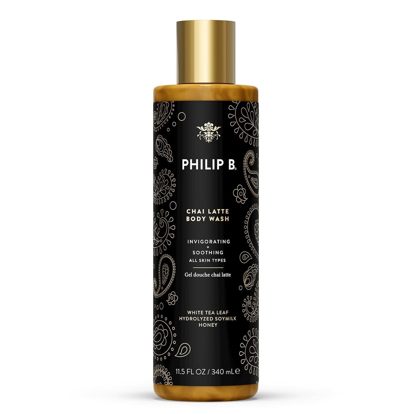 PHILIP B Chai Latte Body Wash 11.5 Fl Oz (340mL) - Invigorating + Soothing, Formulated with White Tea Leaf, Hydrolyzed Soymilk & Honey, for All Skin Types-GlimoraGlow