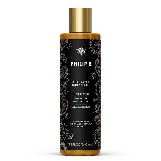 PHILIP B Chai Latte Body Wash 11.5 Fl Oz (340mL) - Invigorating + Soothing, Formulated with White Tea Leaf, Hydrolyzed Soymilk & Honey, for All Skin Types-GlimoraGlow