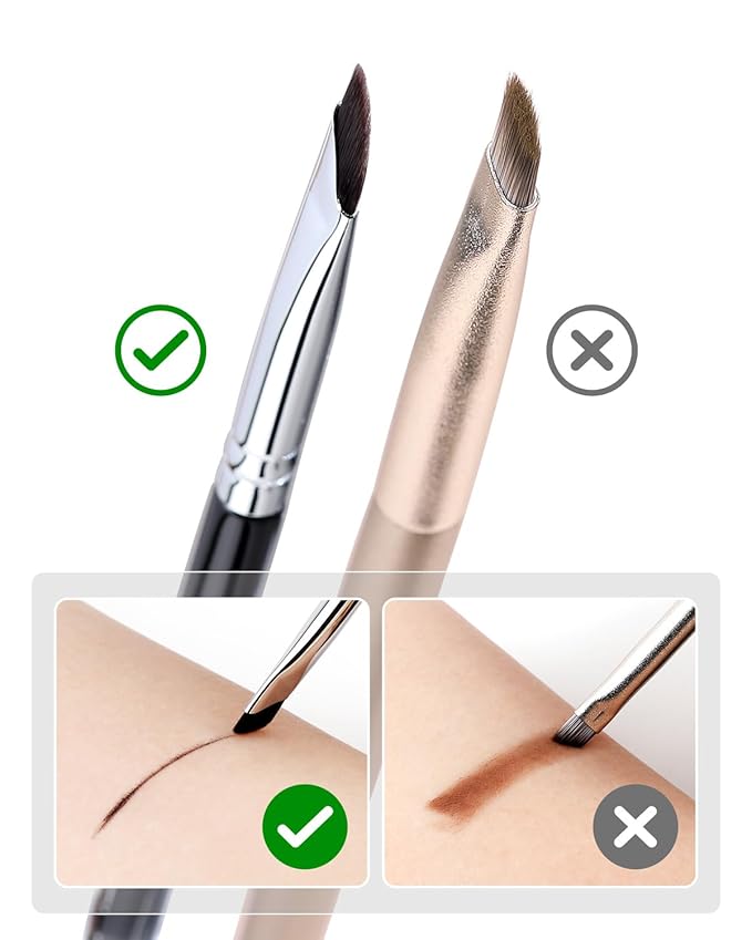 Eyeliner Brush, EIGSHOW Sickle Angled Gel Eyeliner Makeup Brush for Precise Eye Liner, Eyebrow, Eyelid with Ultra Thin Curved Vegan Bristles (E865)-GlimoraGlow