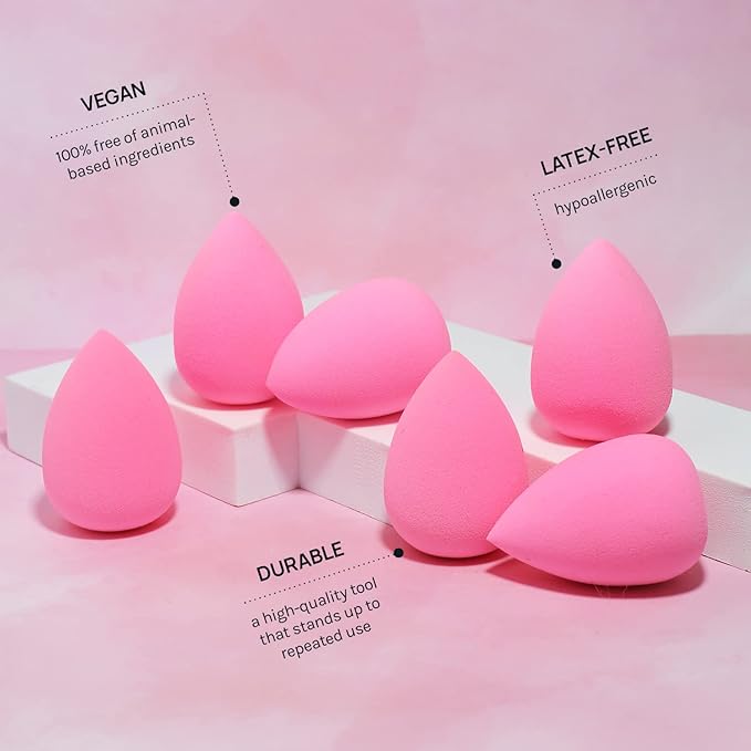 AOA Studio Collection makeup Sponge Set Latex Free and High-definition Set of 6 makeup Wonder blender For Powder Cream and Liquid, Super Soft Wonder Beauty Cosmetic-GlimoraGlow