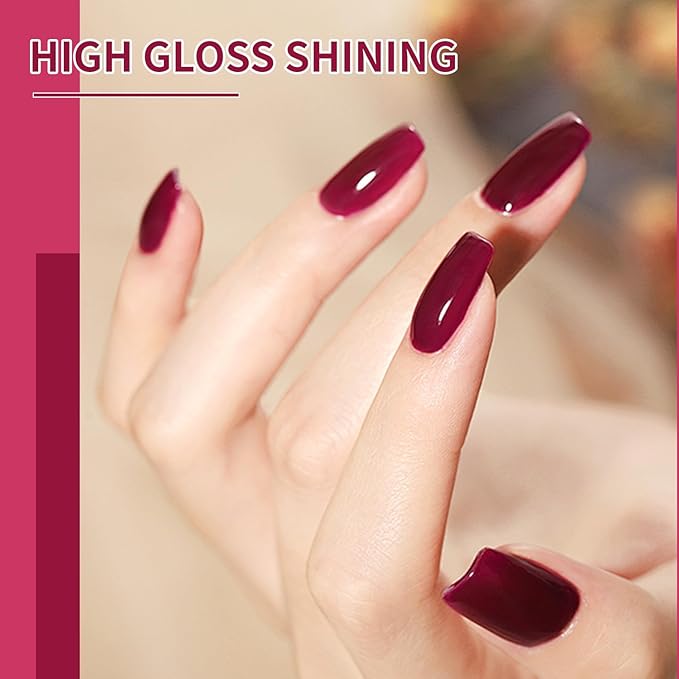 JODSONE 10ml Red Gel Nail Polish Set 6Colors Rose Red Deep All Seasons Neutral Soak off LED Lamp Gel Manicure Set for Nail Art-GlimoraGlow