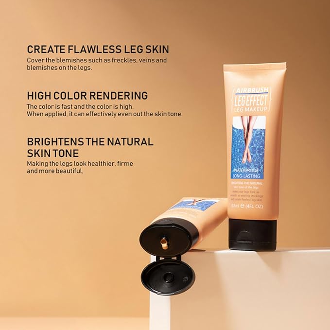 118ml Airbrush Legs, Leg Makeup Lotion, Body Makeup, Waterproof Long Lasting Full Coverage Lightweight Leg Body Cosmetic for Wedding (1#)-GlimoraGlow