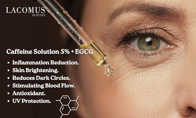 Advance Caffeine 5% + EGCG Serum for Brighter Eyes - Powerful Eye Contour Serum for Reduces Puffiness, Dark Circles, and Pigmentation - Hydrating and Smoothing Formula - LACOMUS Australia-GlimoraGlow