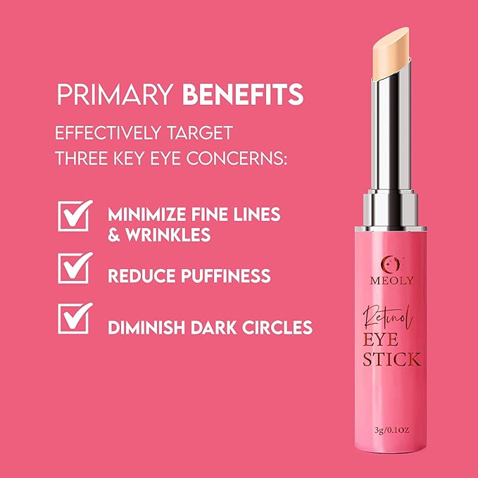 Instant Eye Bag Remover, Retinol Eye Cream for Dark Circles, Under Eye Brightener Stick, Under Eye Cream Anti Aging, Eye Cream for Wrinkles, Brightening Eye Cream for Puffiness and Bags-GlimoraGlow