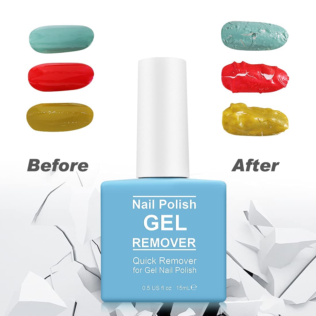 2 Pack Gel Nail Polish Remover, Gel Polish Remover for Nails, Easily Magic Soak-Off Gel Polish in 2-5 Minutes - Safe, No Need For Foil, Soaking Or Wrapping (with 1 Cuticle Pusher and Nail Scraper)-GlimoraGlow