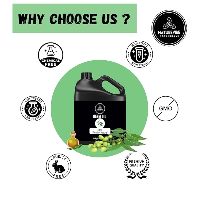 Naturevibe Botanicals Neem Oil 32 Ounces | 100% Pure and Natural | Great for Skin Care and Hair Care-GlimoraGlow