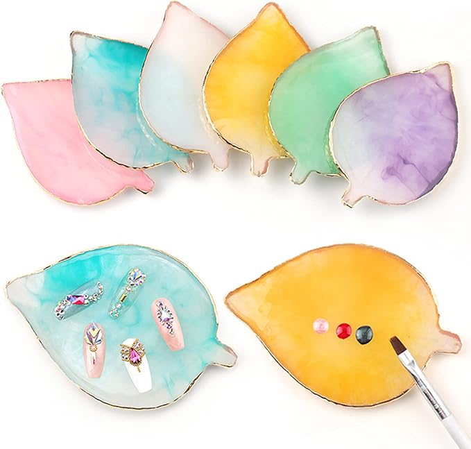 1 Piece Nail Art Palette Nail Polish Palette Mixing Palette Makeup Plate Nail Plate for Nail Art Nail Tip Holder Nail Art Display (yellow leaf)-GlimoraGlow
