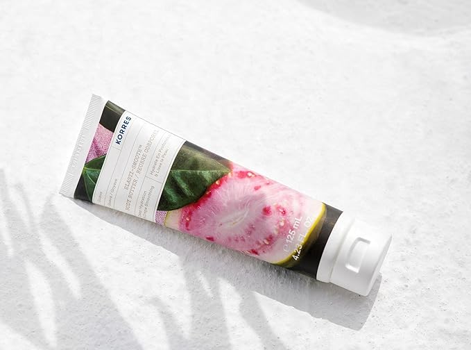 KORRES Elasti-Smooth Body Butter Cream, Dry Skin Lotion with Shea Butter and Almond Oil, Moisturizing, Firming, Tightening and Hydrating After Shower Care For Women & Men, Guava Fragrance, 4.23 Fl Oz-GlimoraGlow