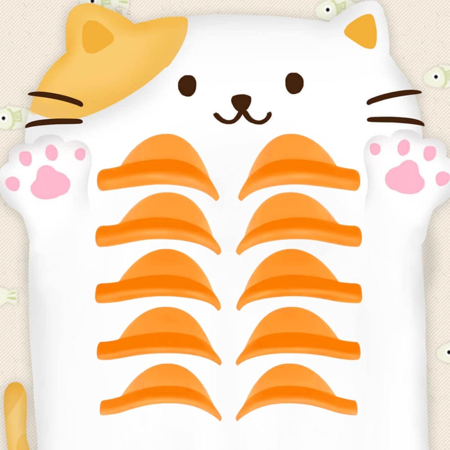 Eyelash Perm Pads Lash Lift Rods Eyelash Perm Silicone Pads 5 Sizes Reusable Soft Lash Lift Pads Shield for Different Length Eyelashes Perfect Lifting (Orange）-GlimoraGlow