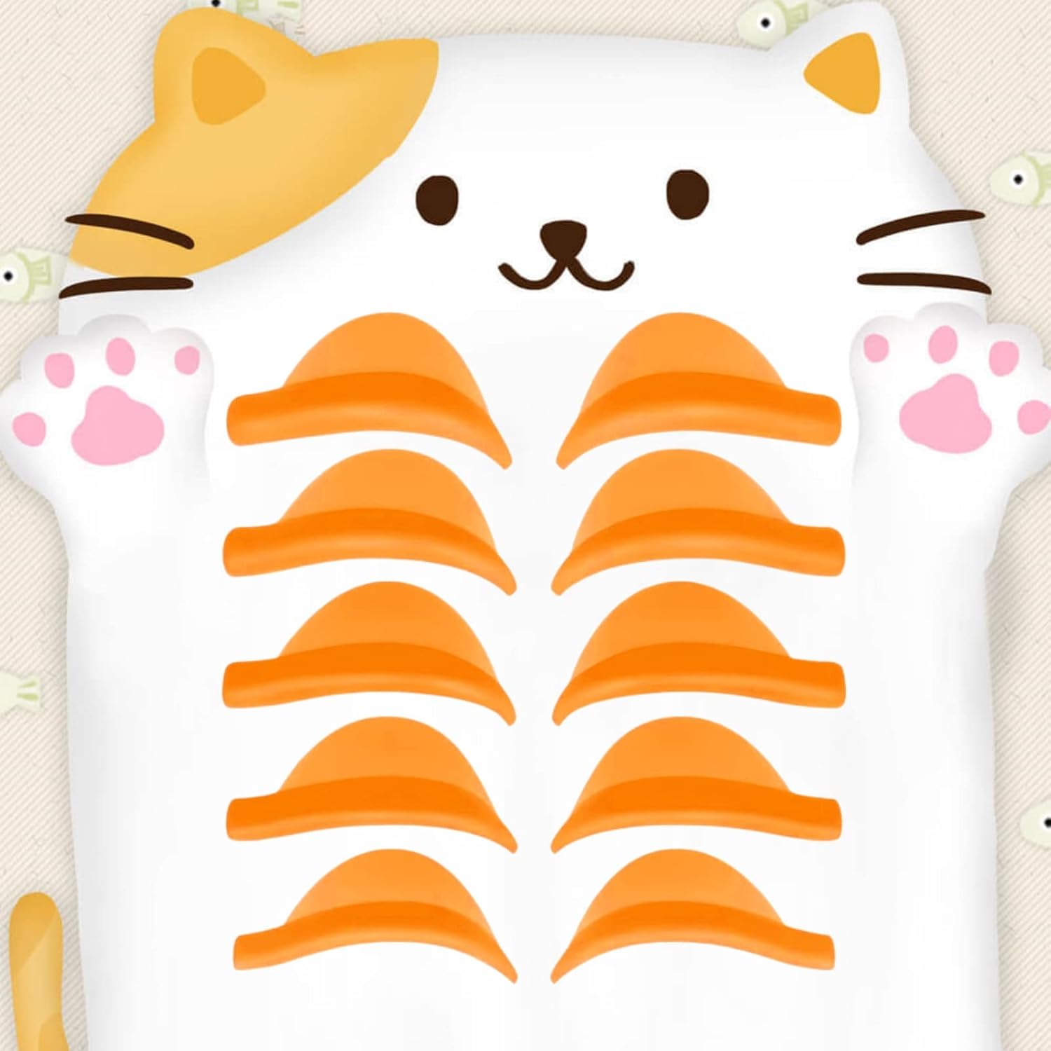 Eyelash Perm Pads Lash Lift Rods Eyelash Perm Silicone Pads 5 Sizes Reusable Soft Lash Lift Pads Shield for Different Length Eyelashes Perfect Lifting (Orange）-GlimoraGlow