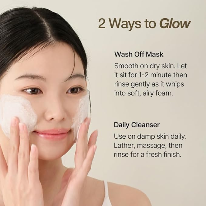 NDP Rice Mochi Deep Face Wash – Triple-Rice Airy Micro-Exfoliating Foam for Sensitive Skin, Phyto Mucin Hydration Shield, pH 5.5 Barrier-Safe Vegan Korean Skincare Cleanser, 4.05 fl oz (120 ml)-GlimoraGlow