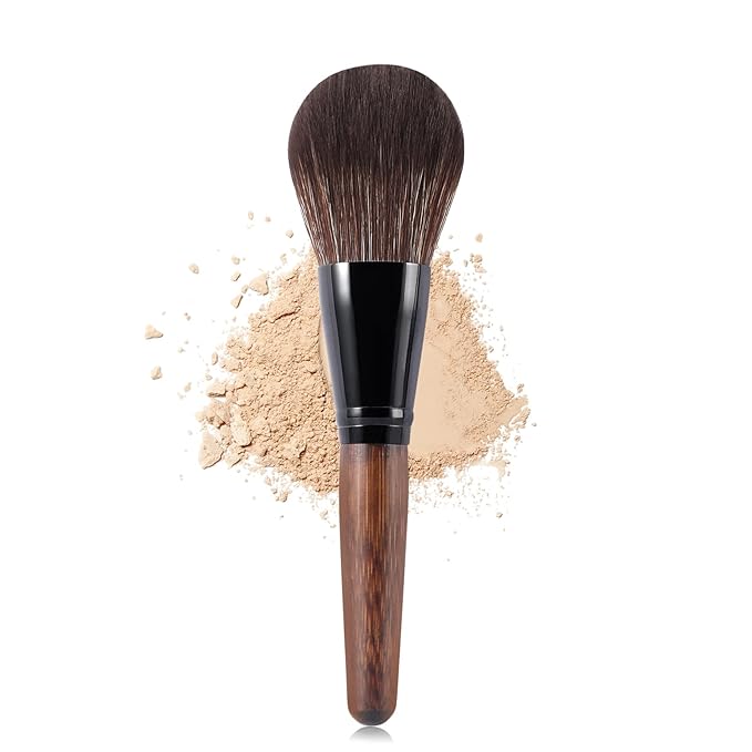 Large Bamboo Mineral Powder Brush, Fluffy Foundation Makeup Brush Kabuki Brushes with Soft Synthetic Bristles for Loose & Pressed Powder, Liquid, Cream, Buffing, Blending, Vegan & Cruelty-Free Tool-GlimoraGlow