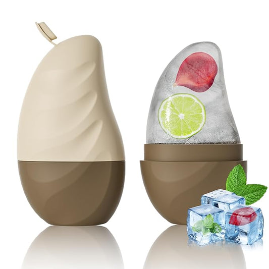 Silicone Facial Ice Cube Roller Massager, Facial Beauty Care Tool, Reusable Face Ice Mold - Brighten Skin, Reduce Puffiness for Face & Eyes (Brown)-GlimoraGlow