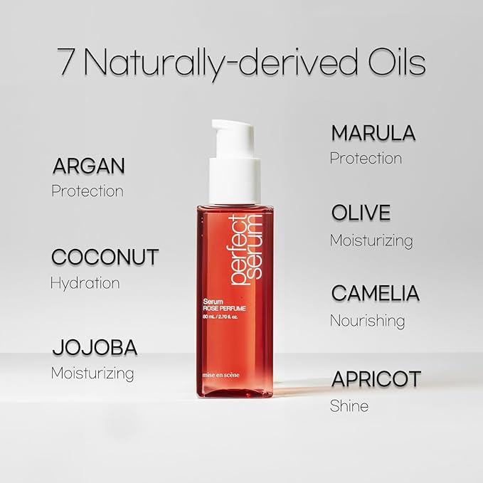 Mise En Scene Perfect Rose Perfume Serum - Korean Hair Essence with Rose Scent, Argan Oil for Damaged Hair Care, 2.70 fl. Oz-GlimoraGlow