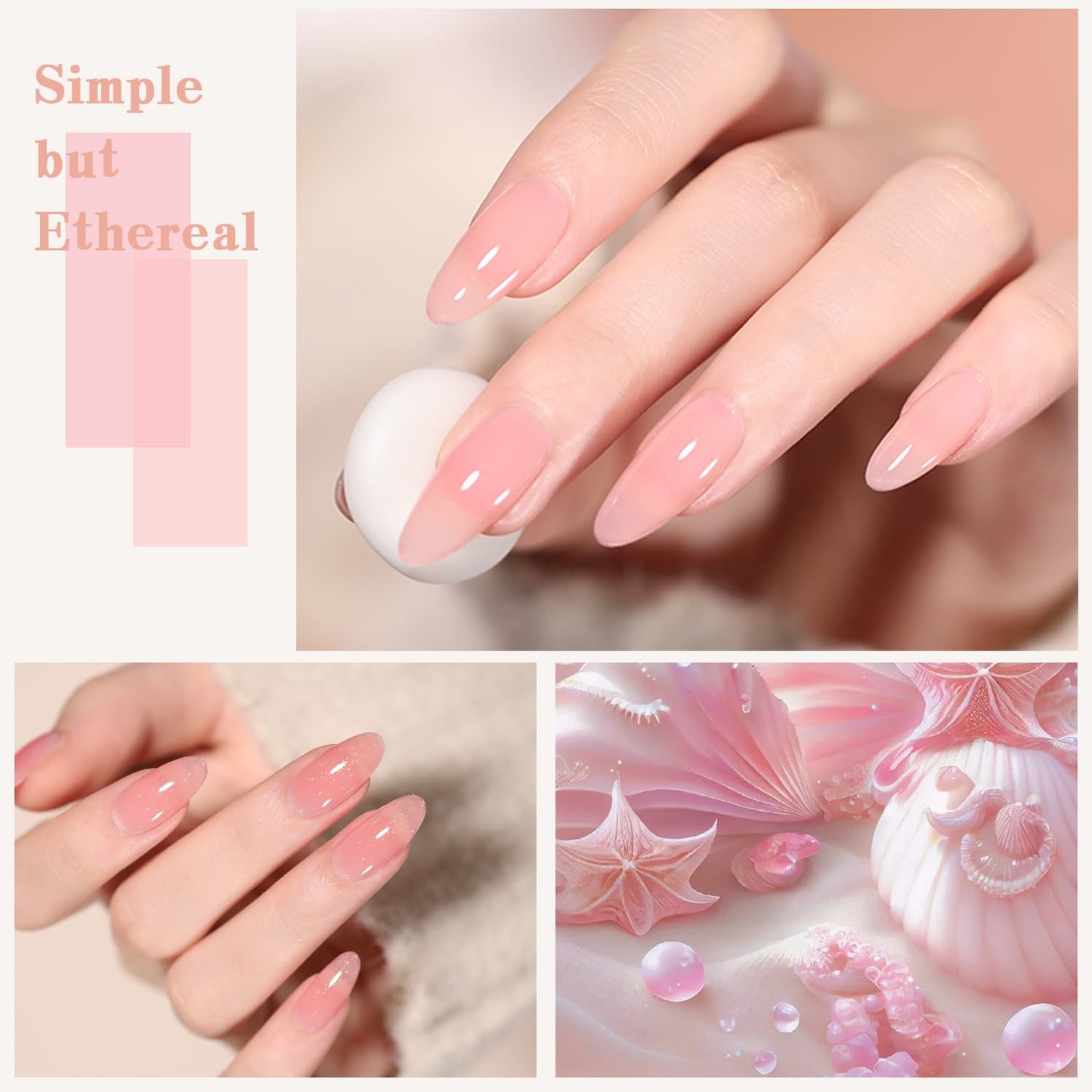 Jelly Pink Gel Nail Polish Set of 10 Colors Nude Gel Polish Kit UV LED Soak Off Nail Polish Gel Home DIY Manicure Nail Art Salon Varnish-GlimoraGlow