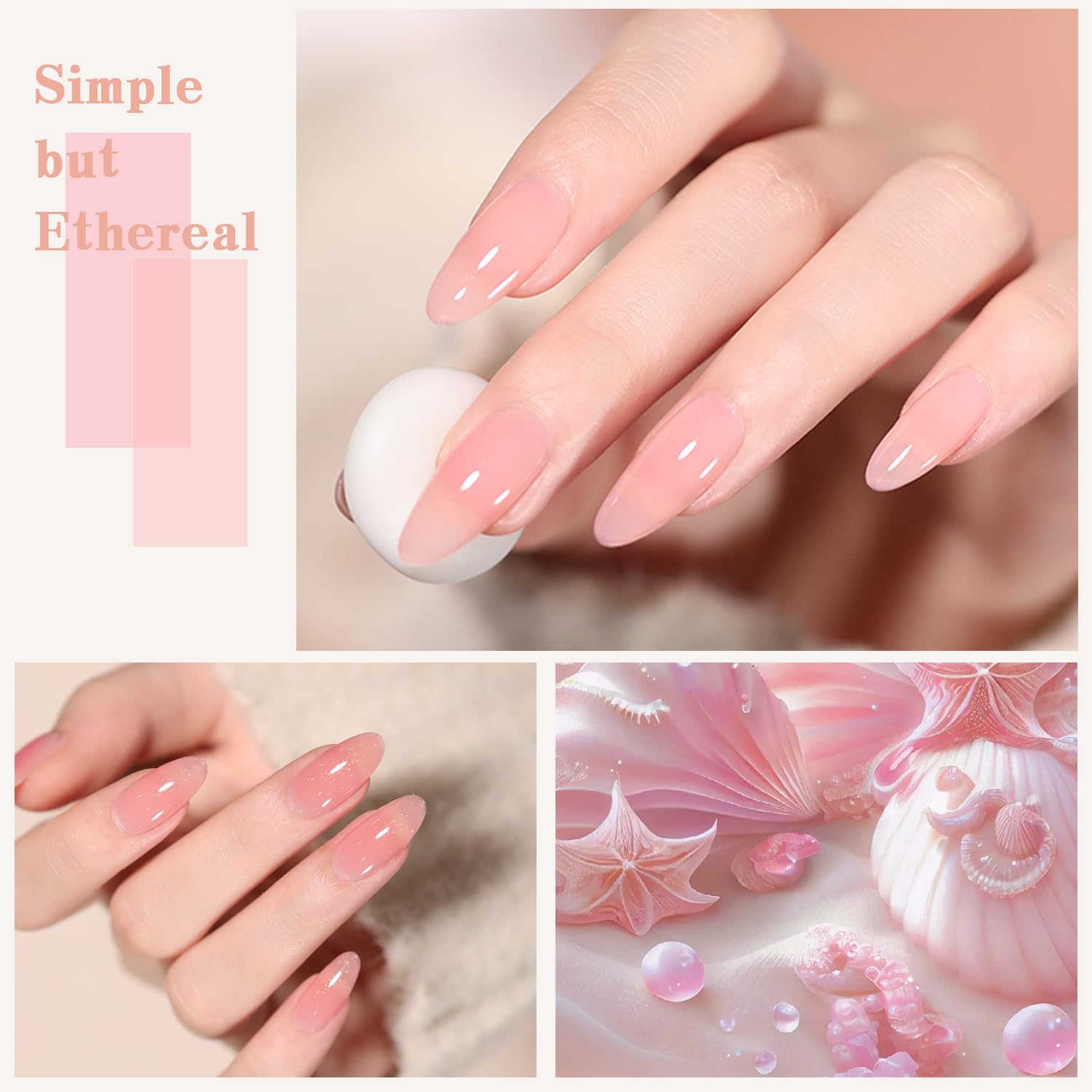 Jelly Pink Gel Nail Polish Set of 10 Colors Nude Gel Polish Kit UV LED Soak Off Nail Polish Gel Home DIY Manicure Nail Art Salon Varnish-GlimoraGlow