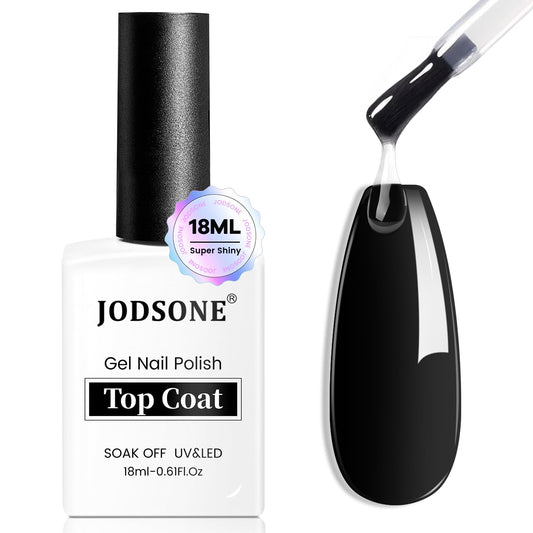 JODSONE 18ml Top Coat Gel Polish No Wipe High Gloss Shine Finish Long Lasting Gel Nail Polish Professional Manicure for Home DIY and Nail Salon-GlimoraGlow