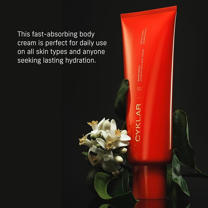 Nutrient Rich Body Cream. Naked Neroli Nourishing Moisturizer with Niacinamide and Banana Flower Extract. Deep Hydration, Thick Body Lotion, Dry Skin Cream for Women and Men, 8 Fl Oz-GlimoraGlow