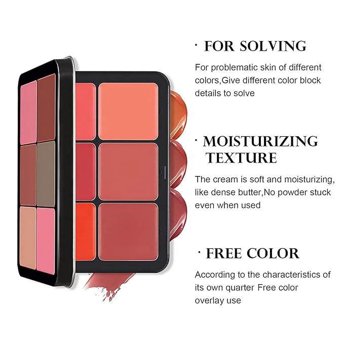 12 Colors Blush Palette,Highlighter Blush Powder Makeup,Long-Wearing,Smudge Proof,Natural-Looking,Blendable Cruelty-Free Matte Finish,Contour and Highlight Blush Palette Face Cosmetics Makeup-GlimoraGlow