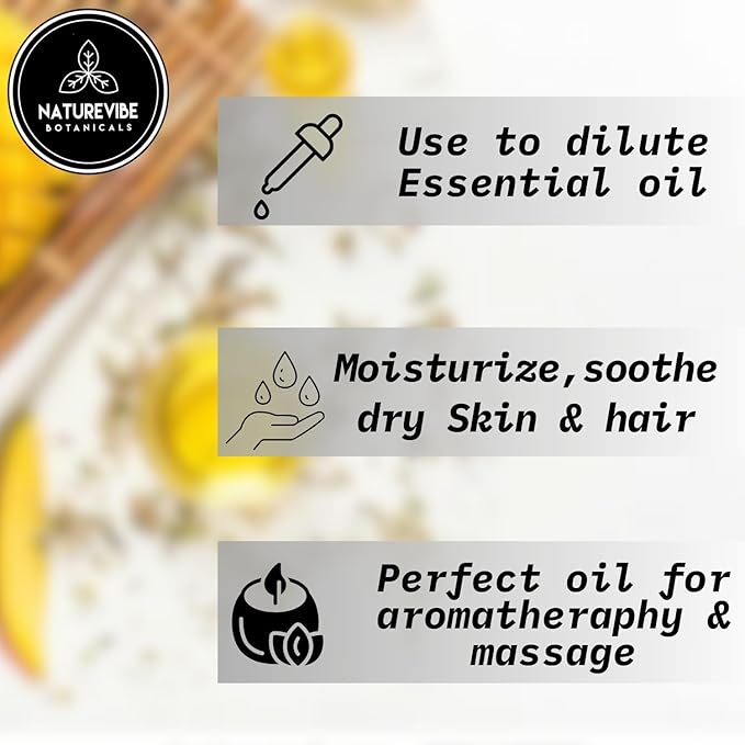 Naturevibe Botanicals Mango Oil 32 Ounces | 100% Pure and Natural | Great for Skin Care and Hair Care-GlimoraGlow