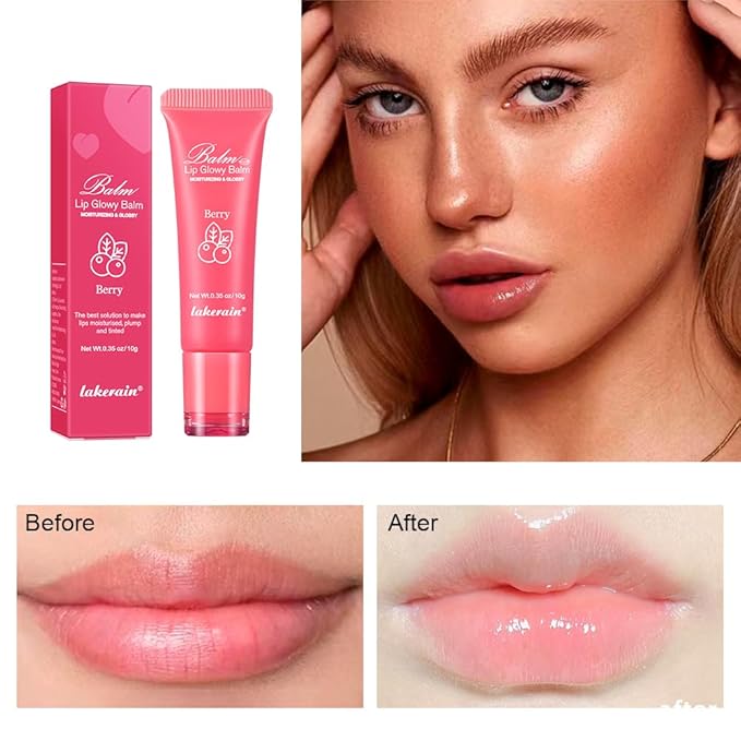 Hydrating Lip Butter Balm for a Glossy Finish and Lip Glow - Lip Glowy Balm with Summer-worthy Fragrance | Vegan Lip Care (#2-Berry)-GlimoraGlow