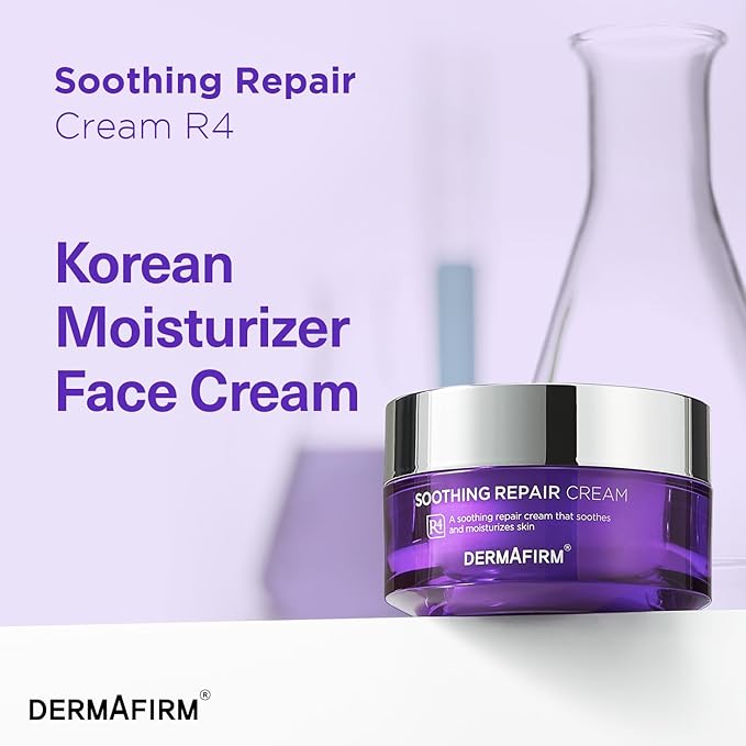 Dermafirm Soothing Repair Hydrating Face Cream R4 | Daily Face Moisturizer Facial Lotion with Eucalyptus, Peptide and Collagen | Gentle for All Skin Types No Animal Trials No Paraben 1.69 fl oz-GlimoraGlow