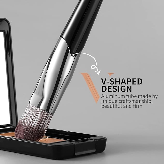 DUcare Flat Foundation Brush for Liquid Makeup, Premium Synthetic Hair Concealer/Kabuki Makeup Brush, Dense Bristles Design, Multi-Purpose Face Brushes for Liquid/Cream/Facial Mask-GlimoraGlow