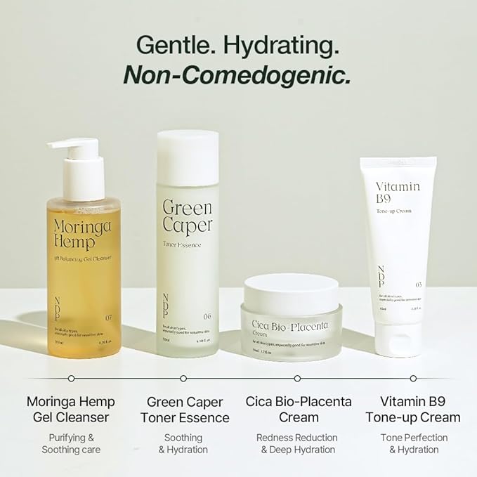 NDP Moringa Hemp Gel Cleanser, Gel-to-Foam, pH Balancing, Vegan, Non-Stripping, Hydrating Face Wash for Sensitive Skin – Fragrance-Free, Clean Beauty, Korean Skincare, 200ml / 6.76 fl oz-GlimoraGlow