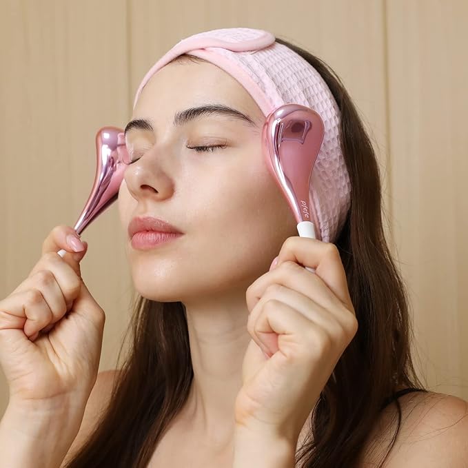 Cryo Sticks for Face, Ice Globes Cryo Globes for Facials, Esthetician Supplies Gifts, Unbreakable Stainless Steel Ice Roller Cooling Spa Balls with Storage Case-GlimoraGlow