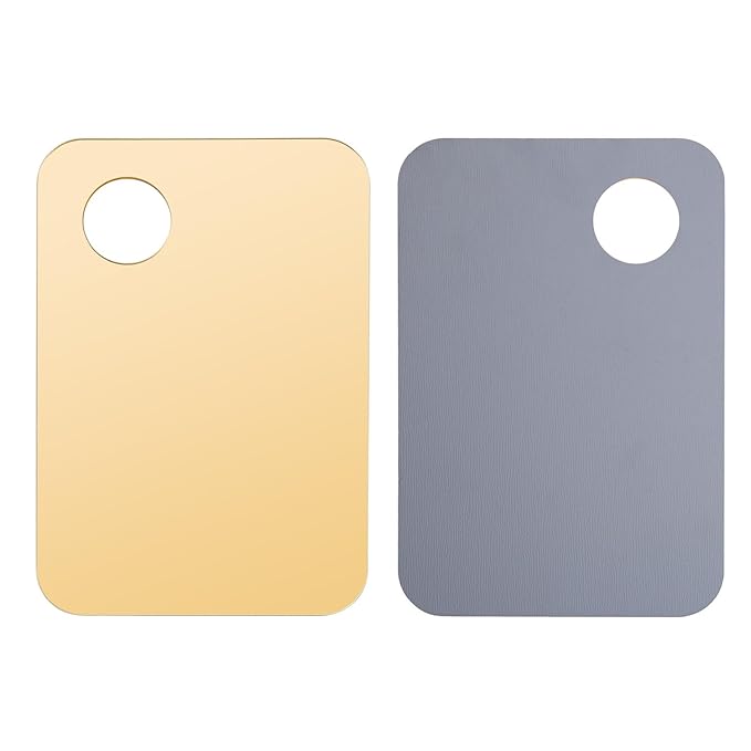 1 Pc Acrylic Cosmetic Makeup Palette Tray Foundation Spatula Makeup Mixing Palette Apply for Foundation Eye Shadow Lipsticks Nail Art Beauty Salon (Yellow)-GlimoraGlow