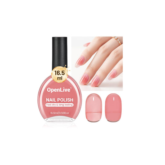 16.5ml Jelly Pink Nail Polish Large Volume Quick Dry Nail Polish, Long Lasting Shine, Fingernail Toenail Nail Art DIY Home Travel Nail Art Gift-GlimoraGlow