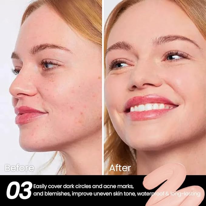 2 Pack Liquid Foundation Cream for Face Makeup,Durable Full Coverage Matte Concealer Make Up,Oil Control & Waterproof Base Primer -0.35+0.35 Fl.Oz (03+04#)-GlimoraGlow