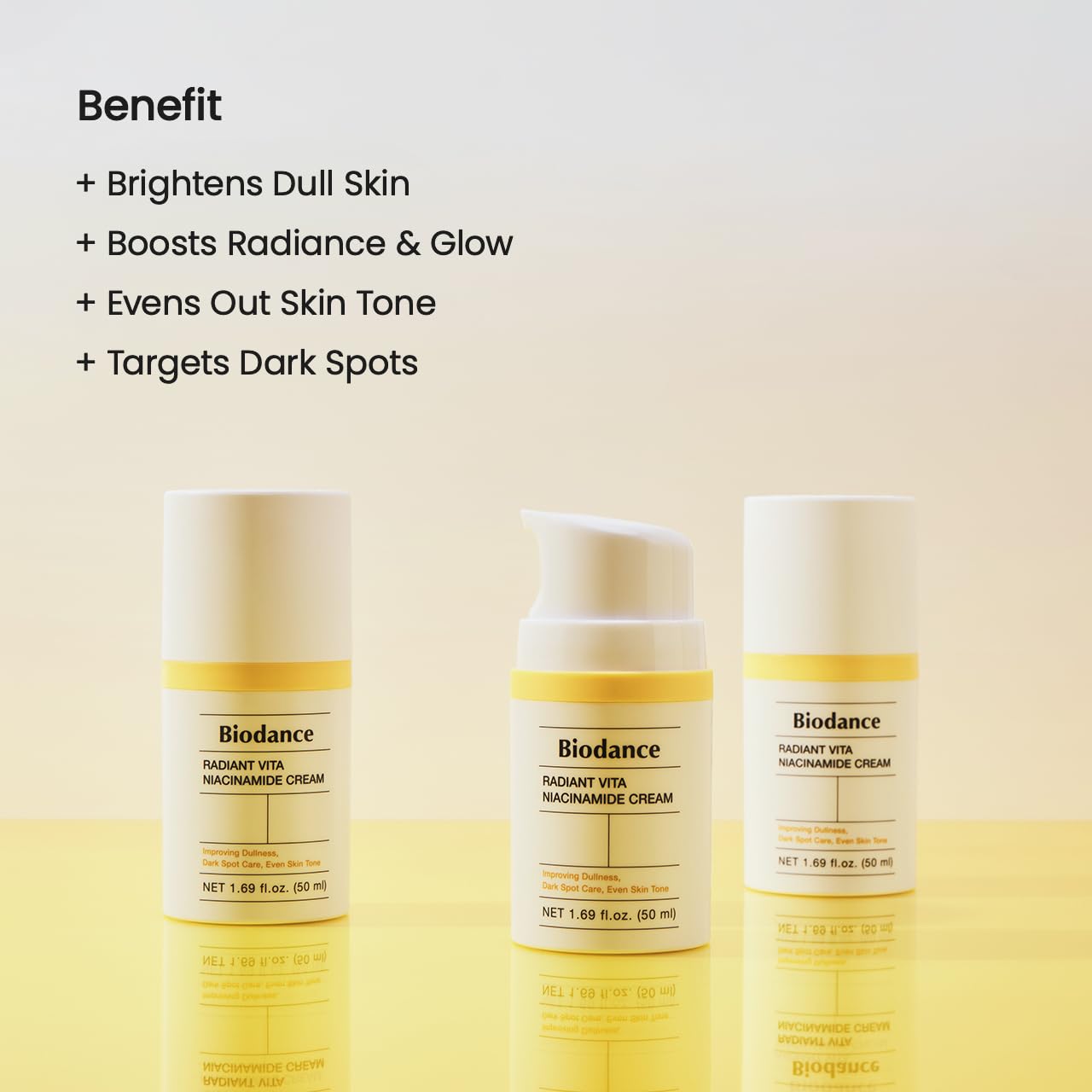 BIODANCE Radiant Vita Niacinamide Cream, Brightening, Dark Spot Correcting Facial Moisturizer, Korean Skincare | 1.69 fl.oz, 50ml-GlimoraGlow