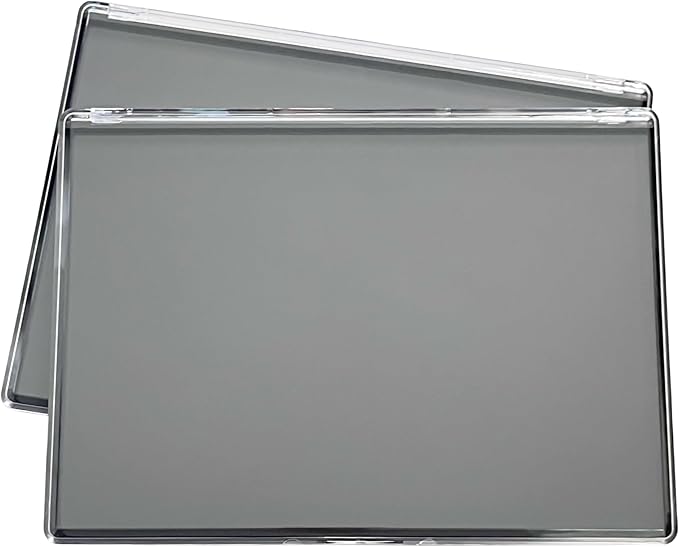 2 Pack XL large Magnetic Makeup Palette with Clear Top, Empty Cosmetics Pan Dispensing Storage Box with 40pcs Metal Sticker for DIY Eyeshadow Lipstick Blush Powder- 9.25'' x6.57''-GlimoraGlow